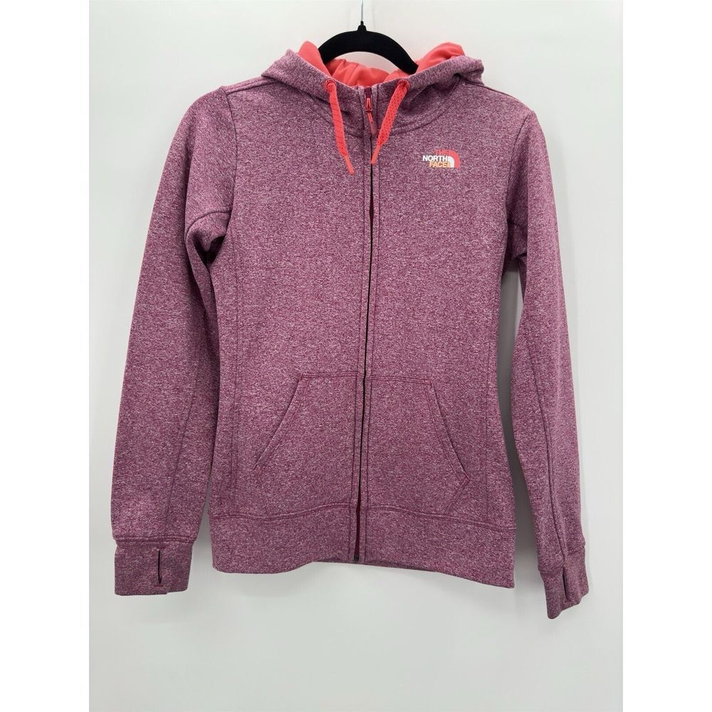 The North Face Long Sleeve Hooded Full Zip Jacket Women's‎ Size XS Burgundy